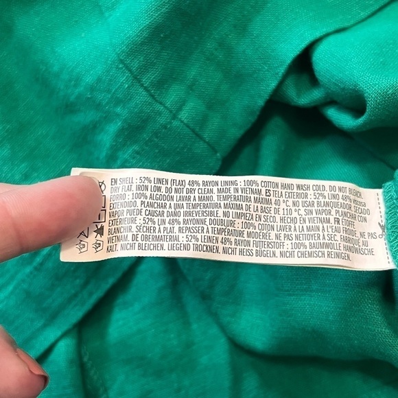 Forever 21 Flax linen Blend button front dress size large - Picture 2 of 6